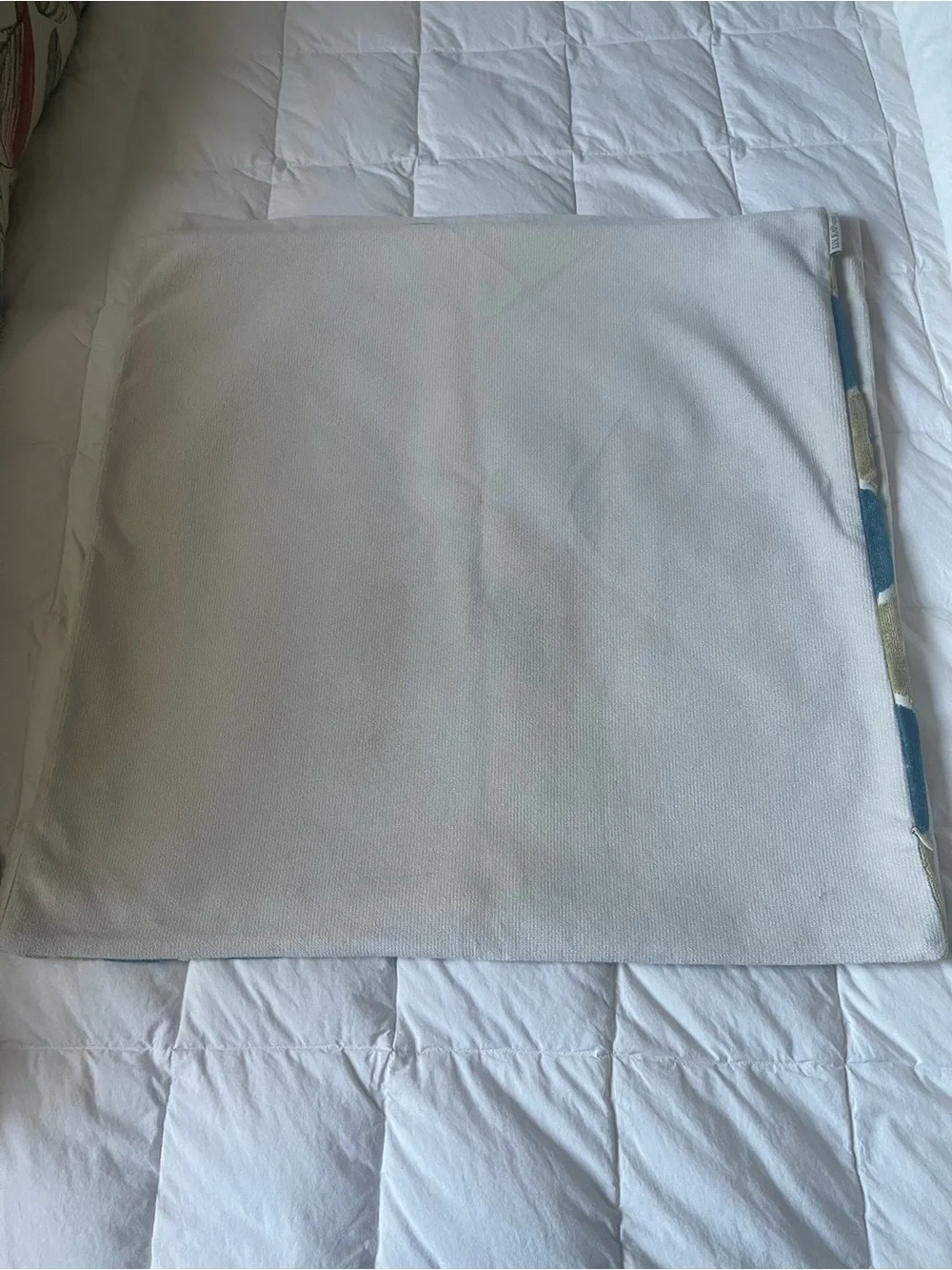 D.V. Kap Home Velvet Pillow Covers with White, Teal and Olive Trim (pair)